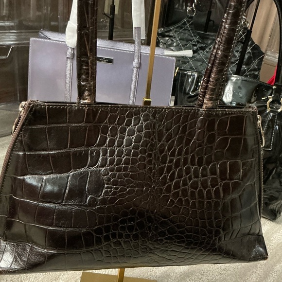 Furla Geniune Leather Crocodile Embossed
Tote Shoulder Bag GUC - Picture 1 of 14